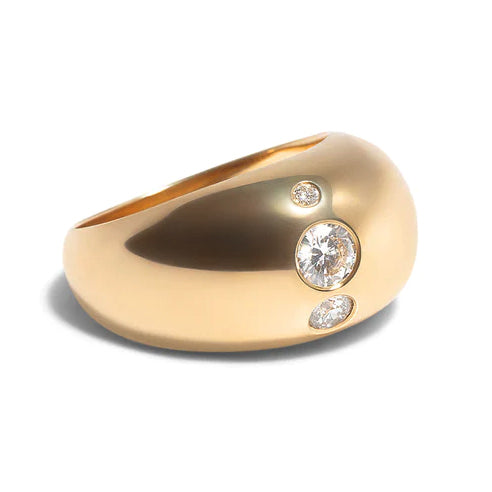 Diamond Ellipsis Dome Ring