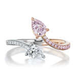 Two-Tone Fancy-Colored Diamond Bypass Ring