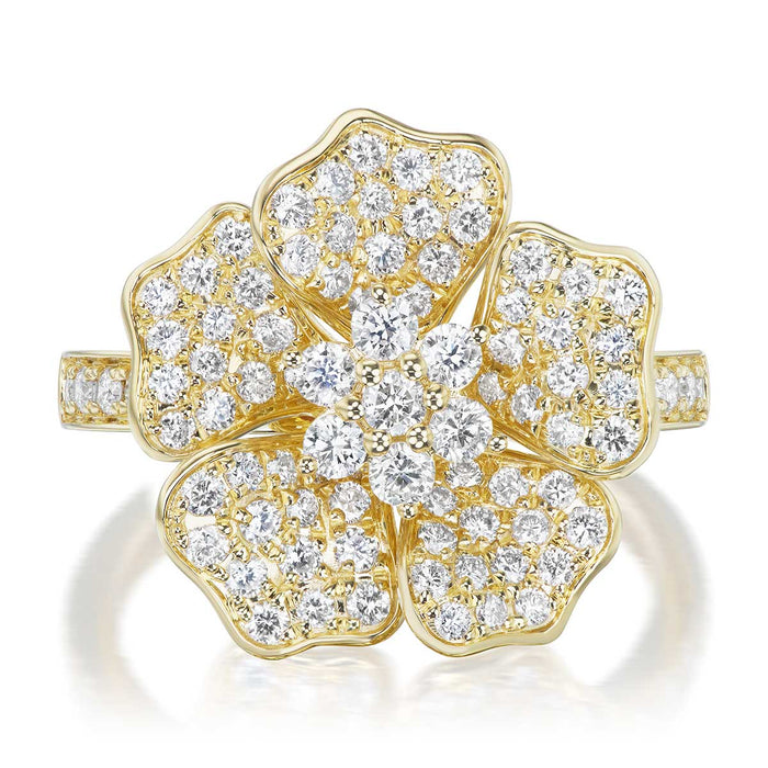 Diamond Flower Statement Ring