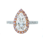 Two-Tone Pear Shape Diamond Ring