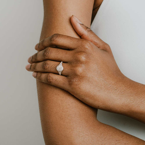 Diamond Pavé Oval Ring Image 2