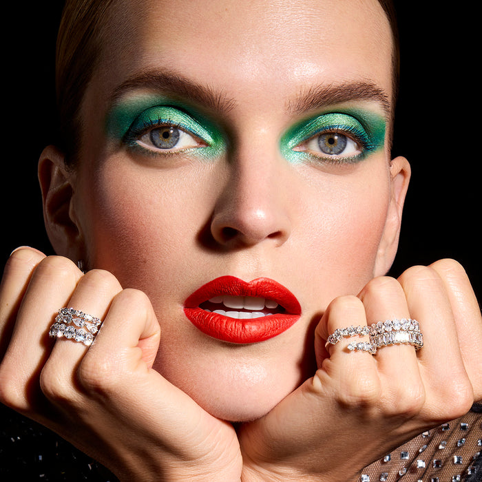 Mixed Cut Diamond Bypass Ring