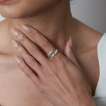 Mixed Cut Diamond Bypass Ring