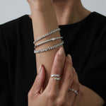 Mixed Cut Diamond Bypass Ring