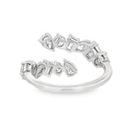 Mixed Cut Diamond Bypass Ring