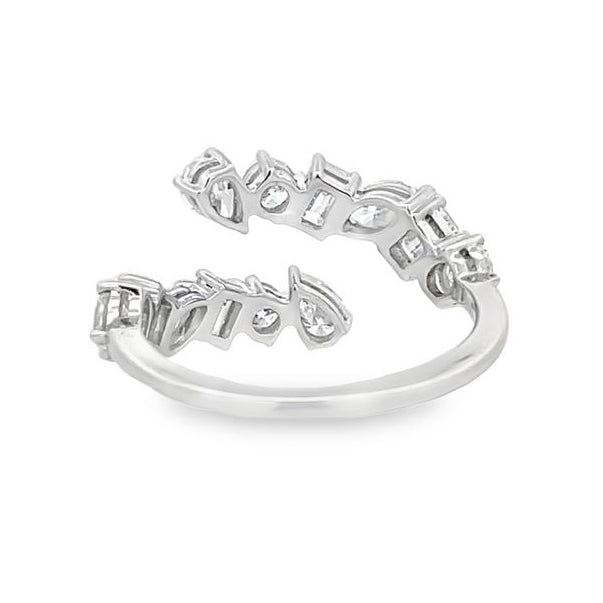 Mixed Cut Diamond Bypass Ring