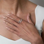 Mixed Cut Diamond Bypass Ring