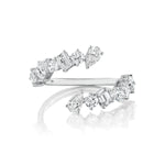 Mixed Cut Diamond Bypass Ring