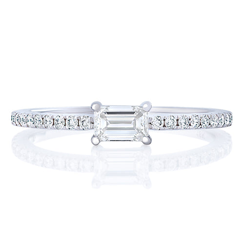 Emerald Cut Diamond Stacking Ring