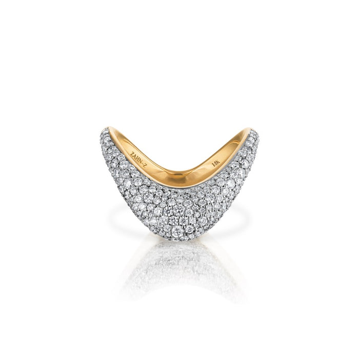 Petite ZAHA Pavé Diamond Ring
