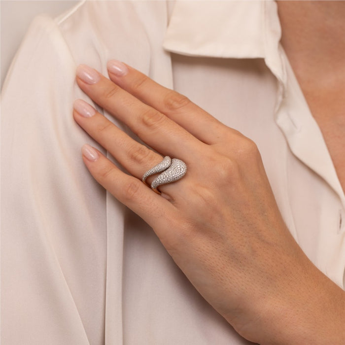 Big ZAHA Pavé Diamond Ring