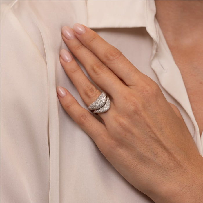 Big ZAHA Pavé Diamond Ring