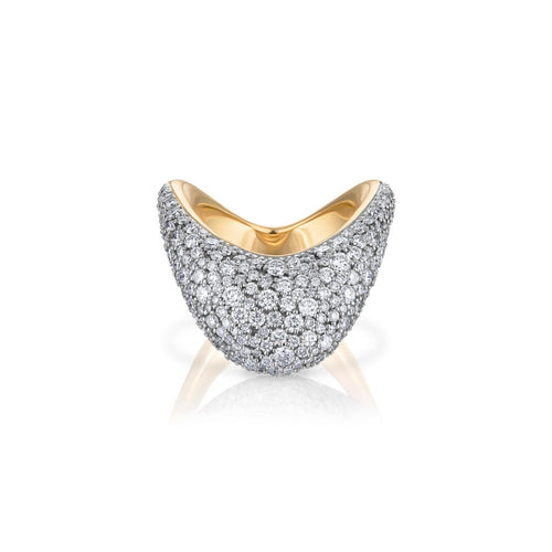 Big ZAHA Pavé Diamond Ring