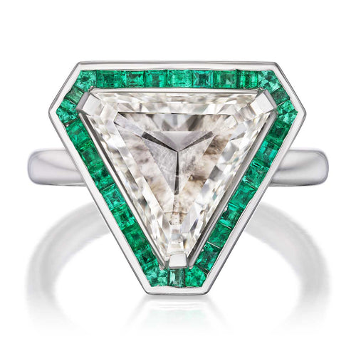Trillion Diamond & Emerald Cocktail Ring