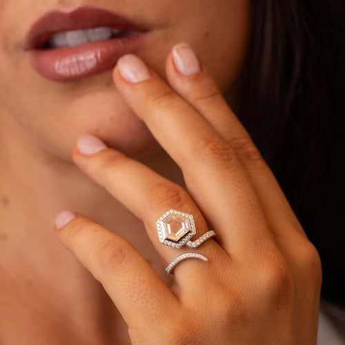 1.51ct Portrait Cut Diamond Geometric Ring Image 2