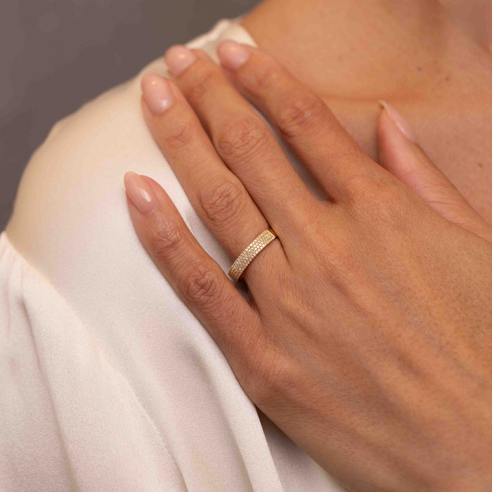 Diamond 4 Row Pave Ring