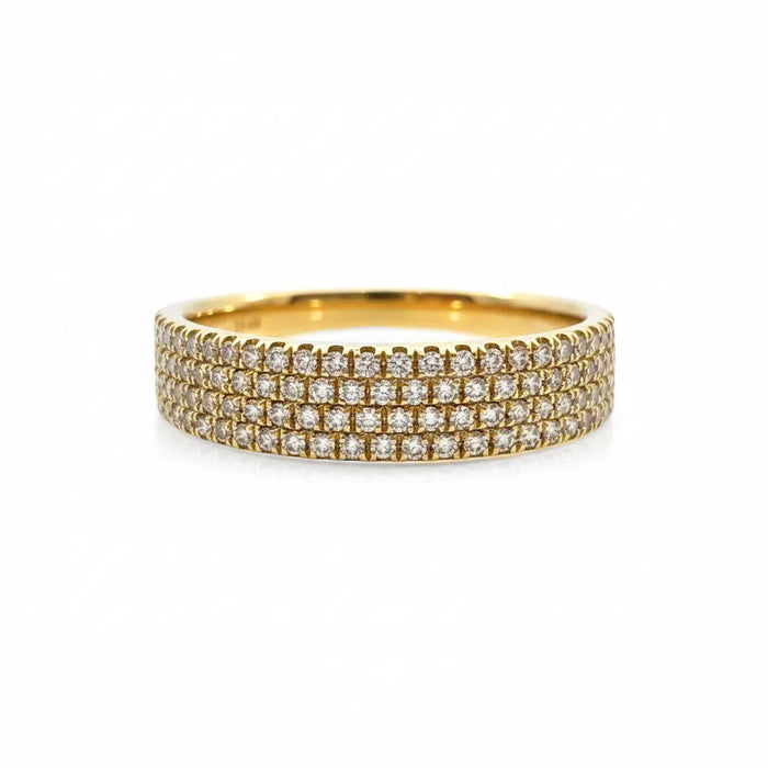 Diamond 4 Row Pave Ring