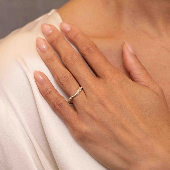 Diamond Pave Wavy Ring