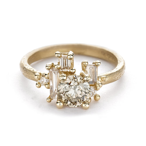 Champagne Diamond Luminous Cluster Ring