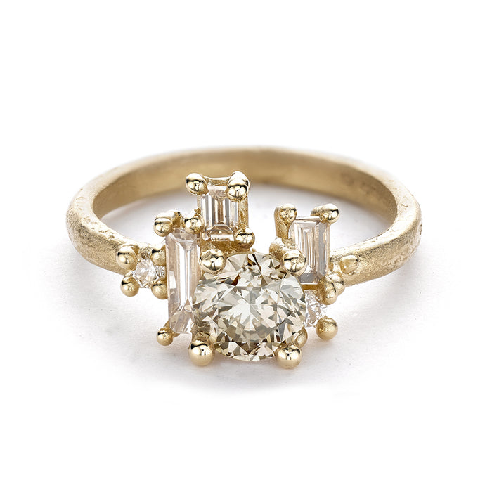 Champagne Diamond Luminous Cluster Ring