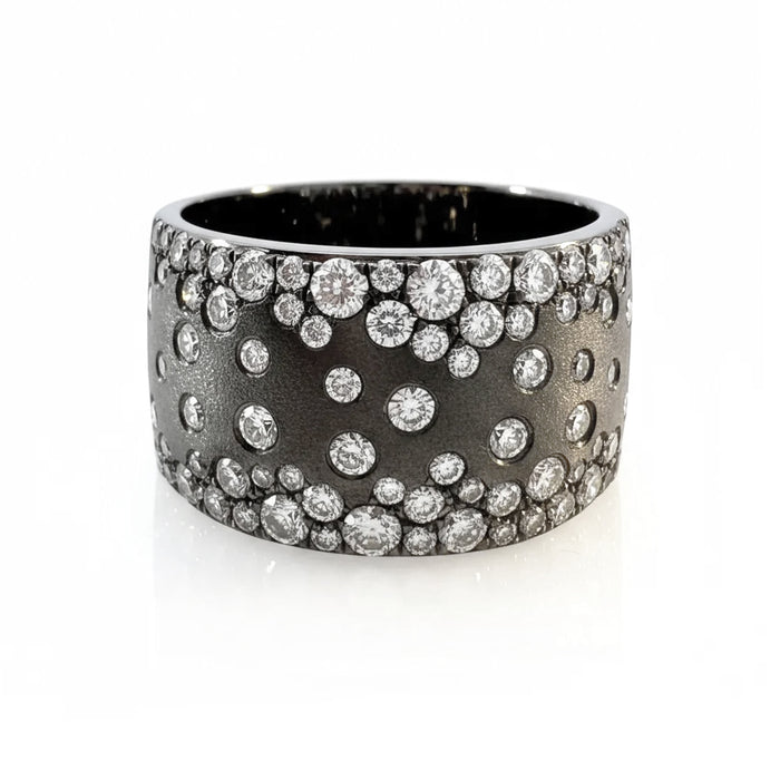 Black Finish Diamond Cigar Band