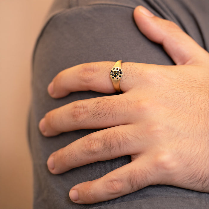 Black Diamond Flush Set Ring