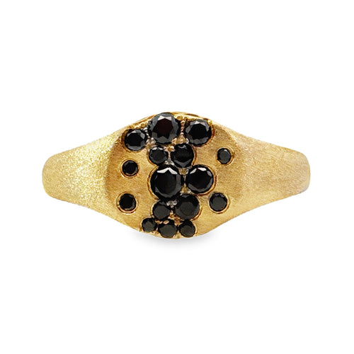 Black Diamond Flush Set Ring