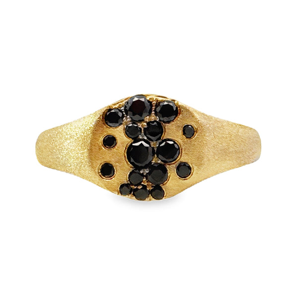 Black Diamond Flush Set Ring