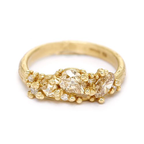 Aysmmetric Champagne Diamond Ring