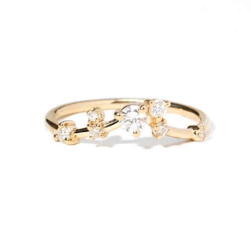 Organic Diamond Triangle Ring