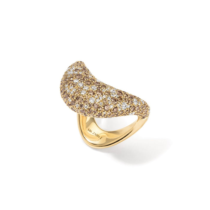 Big ZAHA Pave Mixed Diamond Ring
