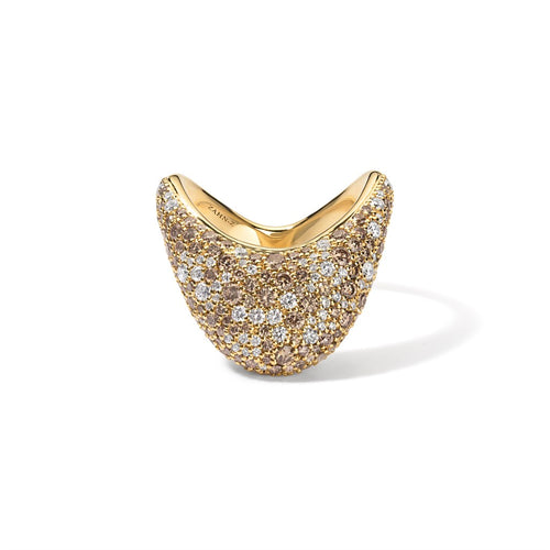 Big ZAHA Pave Mixed Diamond Ring