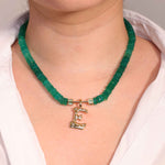 "Sanse" Large Diamond Letter E Pendant