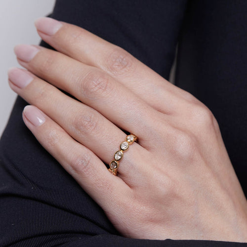 Grove Oval Diamond Bezel Wedding Band Image 2