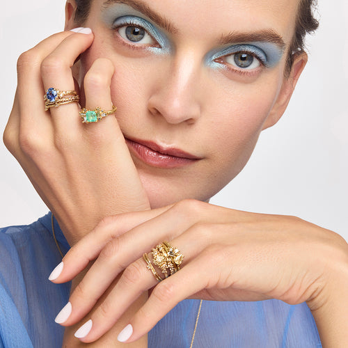 Raw Gold Diamond Textured Wedding Band Image 2