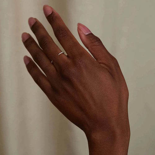 Open Slice Diamond Micropavé Band Image 2