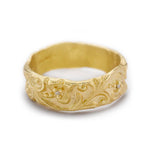 Wide Decorative Diamond Wedding Band