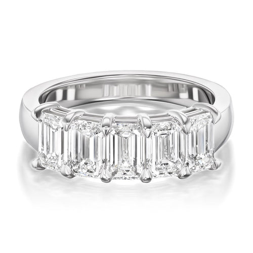 2.53tcw Battery Half Diamond Eternity Wedding Band