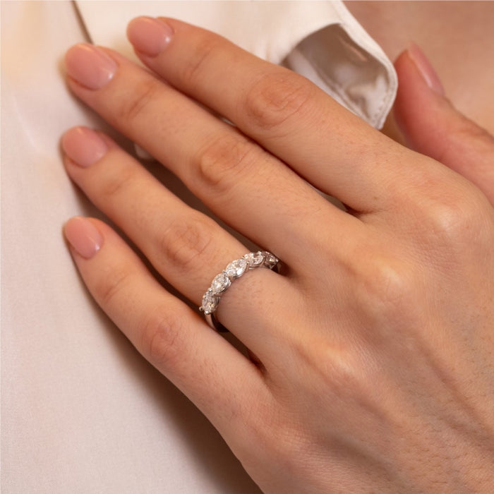 1.50tcw Oliver Half Diamond Eternity Wedding Band