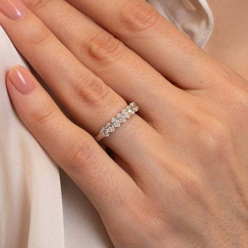 1.17tcw Arden Half Diamond Eternity Wedding Band Image 2