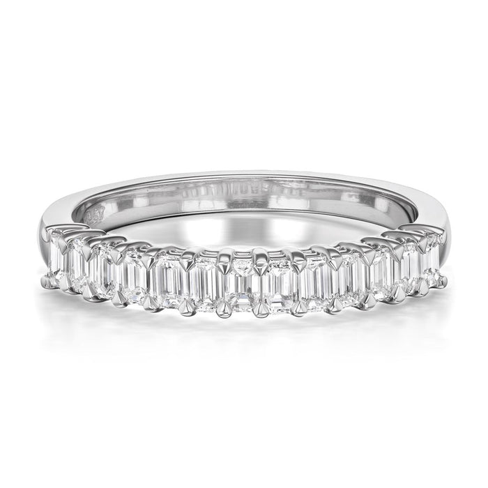 0.73tcw Battery Half Diamond Eternity Wedding Band