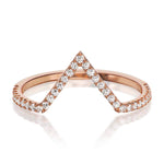 Pave Diamond Triangle Ring
