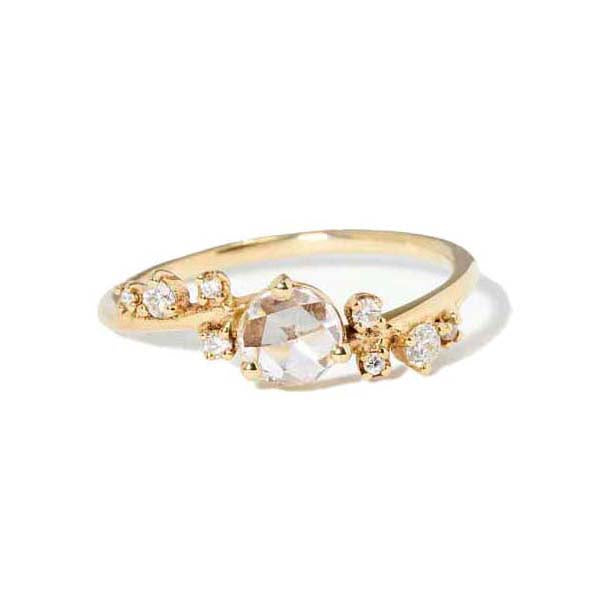 Diamond Medium Organic Crossover Engagement Ring