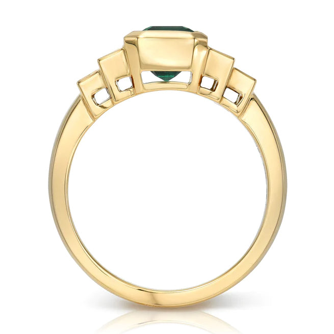 Emerald & Diamond Caroline Engagement Ring