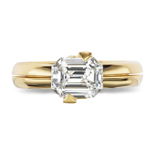DiMe Siempre Arrows 1.71ct Emerald Cut Diamond Engagement Ring