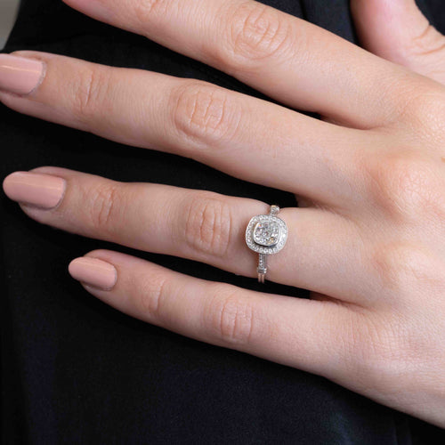 Aimee Halo 1.14ct Old European Diamond Engagement Ring Image 2