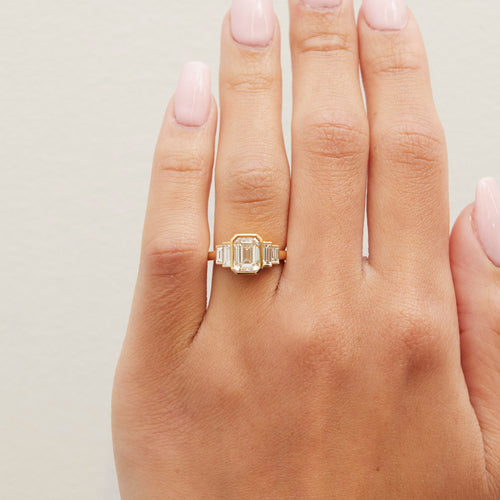 Caroline 2.01ct Emerald Cut Diamond Engagement Ring Image 2