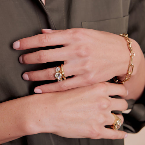 Three Stone Gia Diamond Engagement Ring Image 2