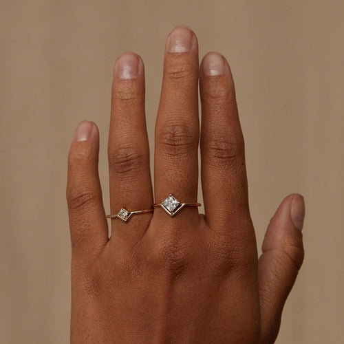 Small Nestled Princess Cut Ring Image 2