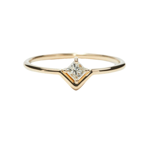 Small Nestled Princess Cut Ring
